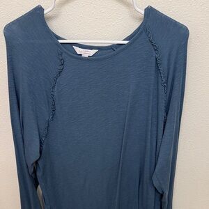 LC Lauren Conrad Teal Long Sleeve Blouse